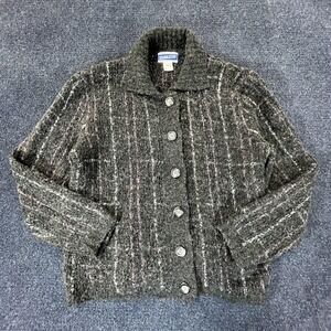 Pendleton Sweater Womens Medium Button Up Textured Knit Boucle Cardigan Jacket